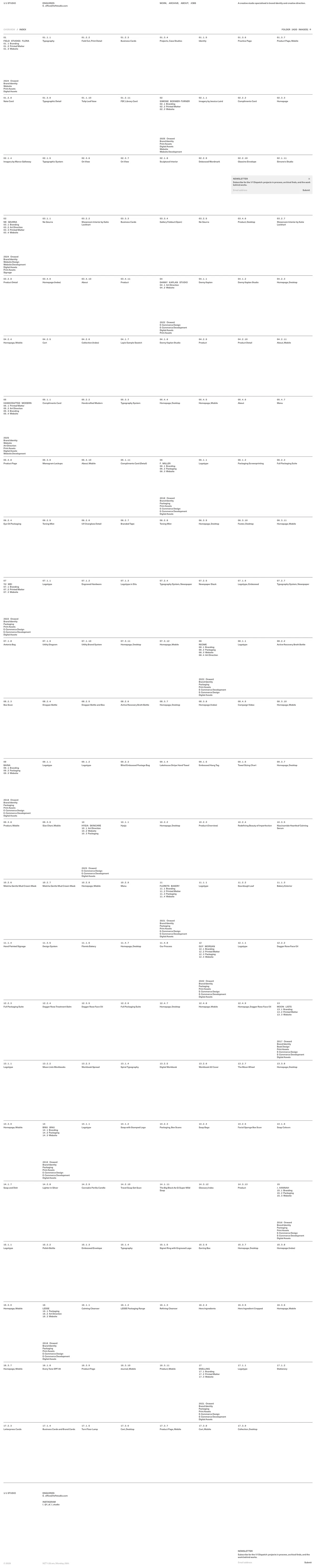 Full-page screenshot of 1/1 Studio (1of1studio.com)