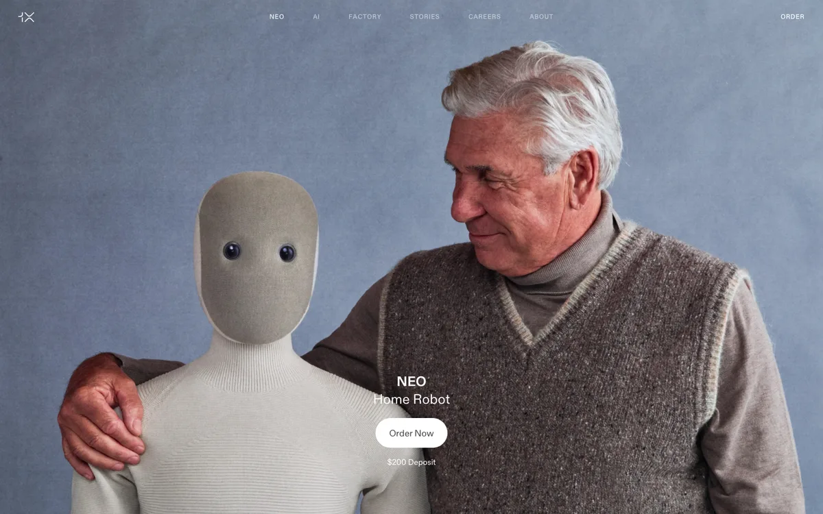 NEO Home Robot website