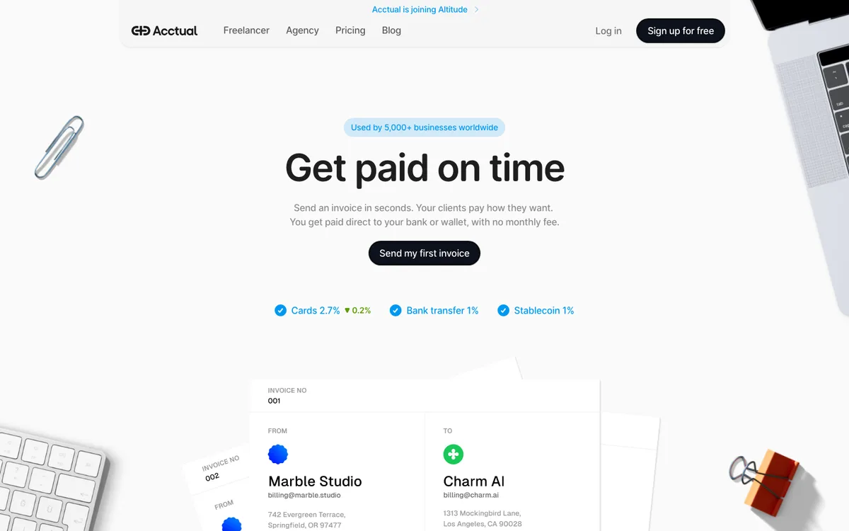 Acctual website