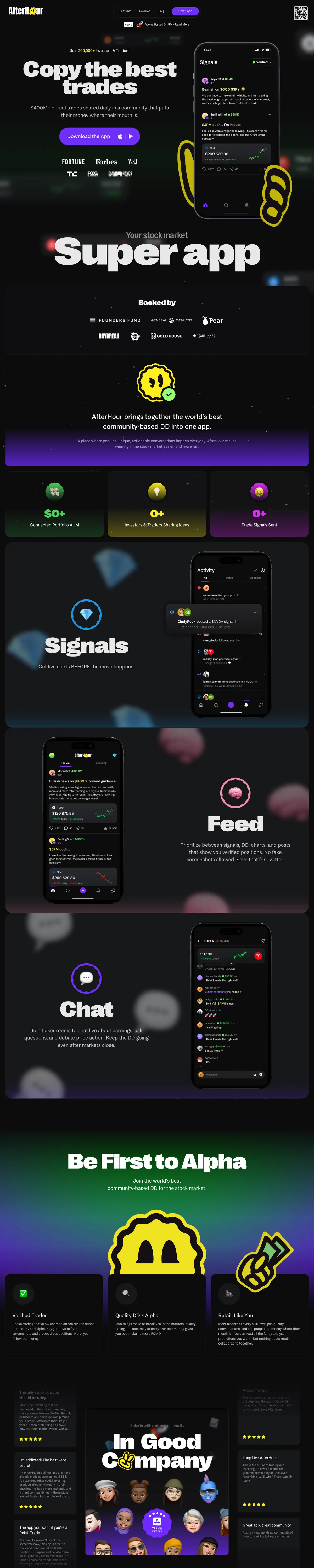 Full-page screenshot of AfterHour (afterhour.com)