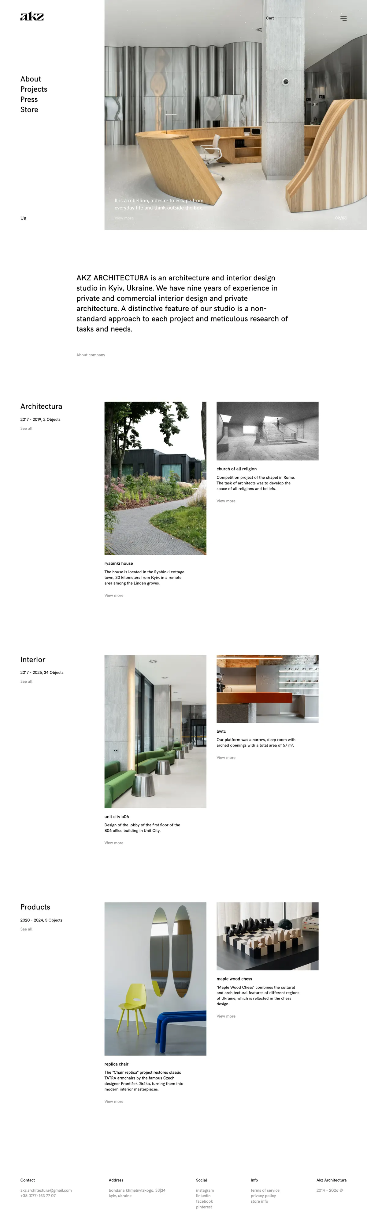 Full-page screenshot of akz (akz-architectura.com)
