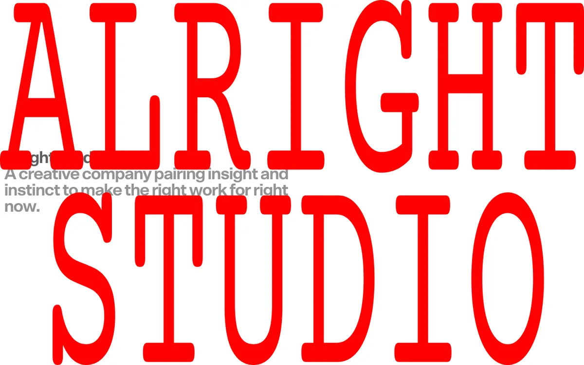 Alright Studio website