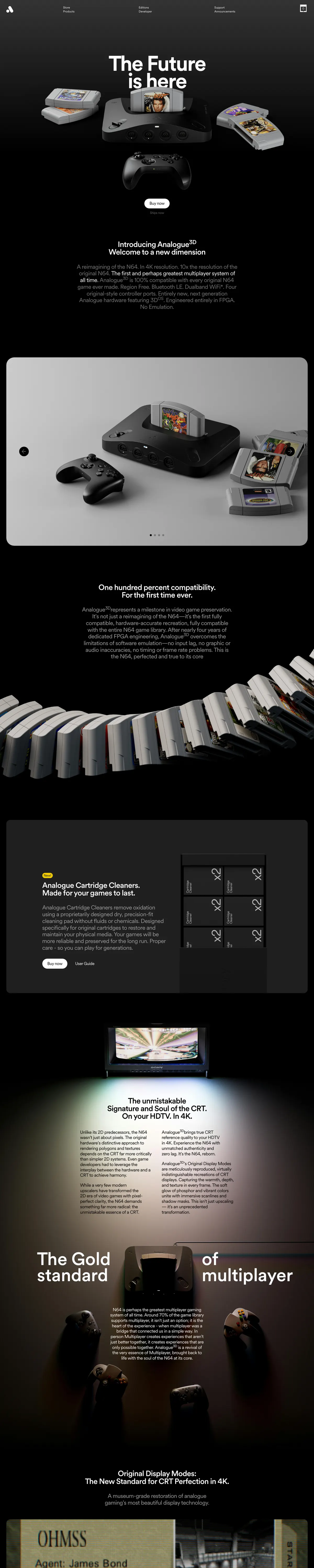 Full-page screenshot of Analogue (analogue.co)