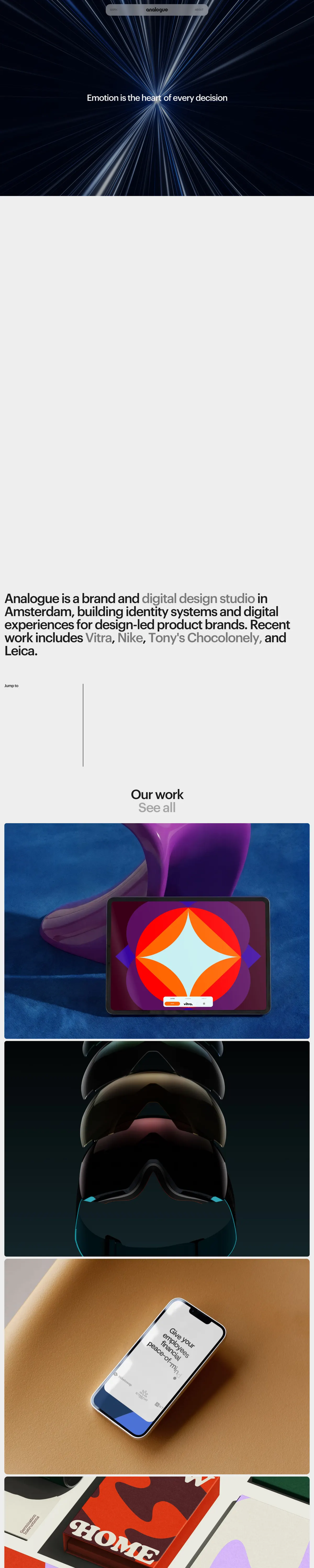 Full-page screenshot of Analogue Agency (analogueagency.com)