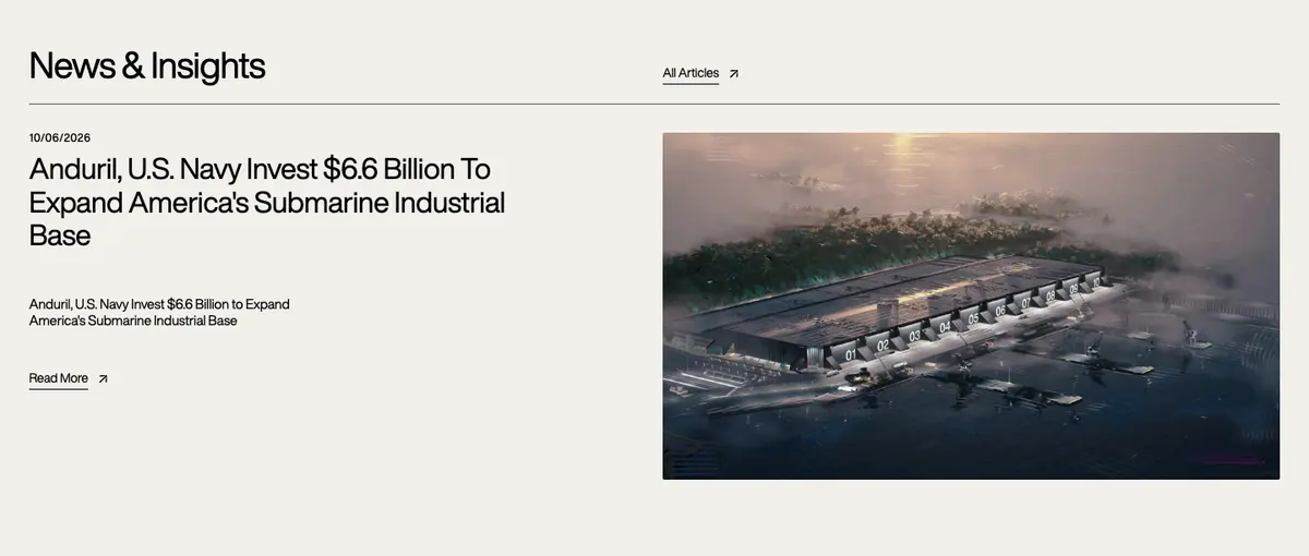 Content section of Anduril Industries