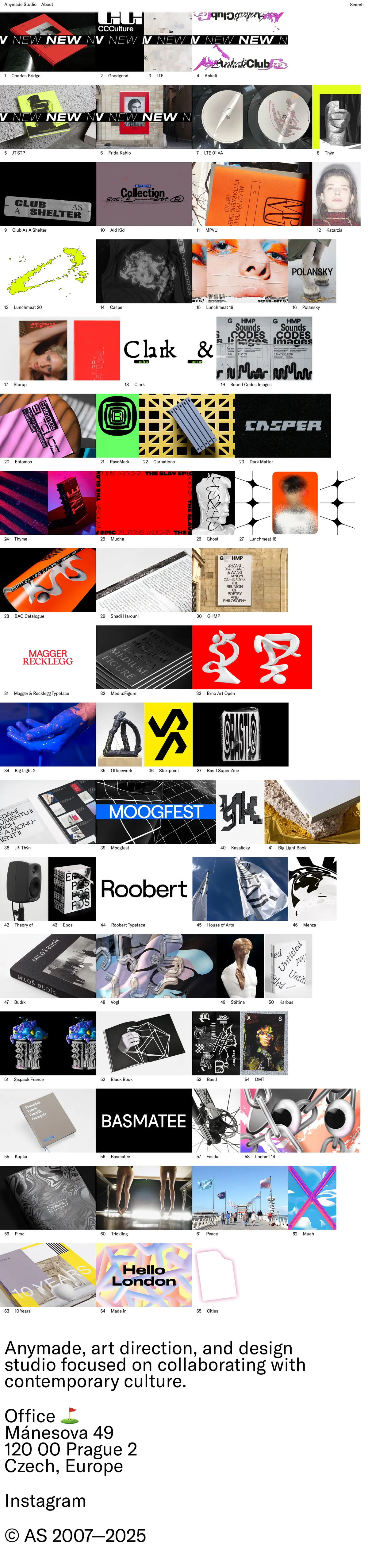 Full-page screenshot of Anymade Studio (anymadestudio.com)