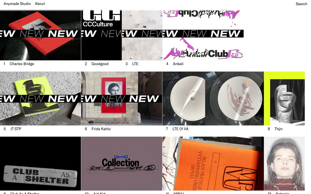 Anymade Studio website