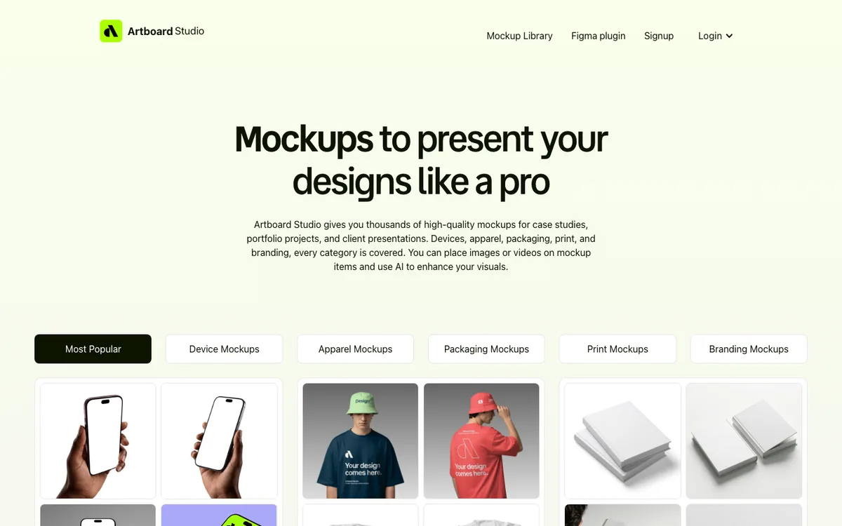 Artboard Studio website
