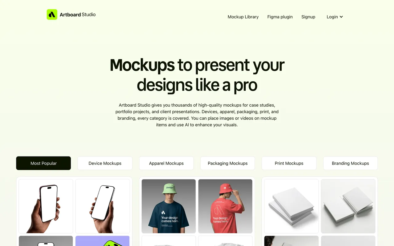 Artboard Studio website