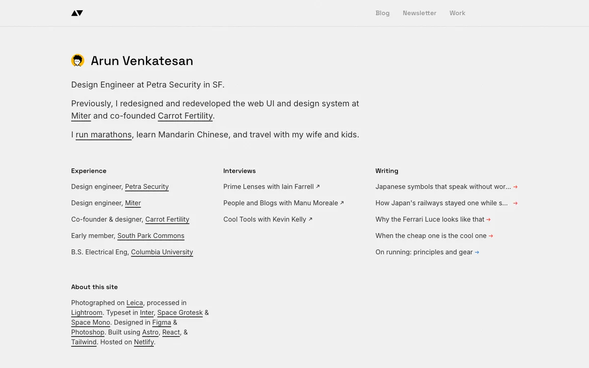 Arun Venkatesan website