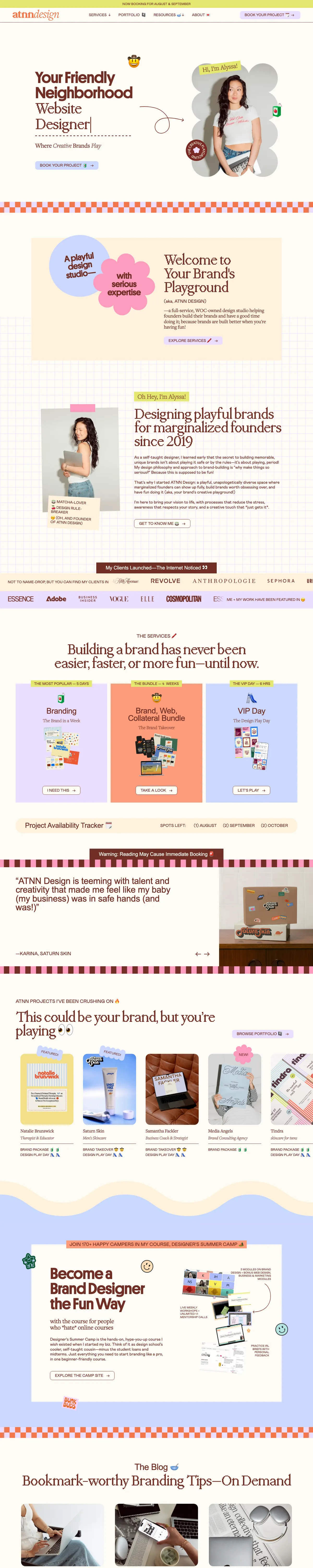Full-page screenshot of ATNN Design / Branding Design Studio (atnndesign.com)