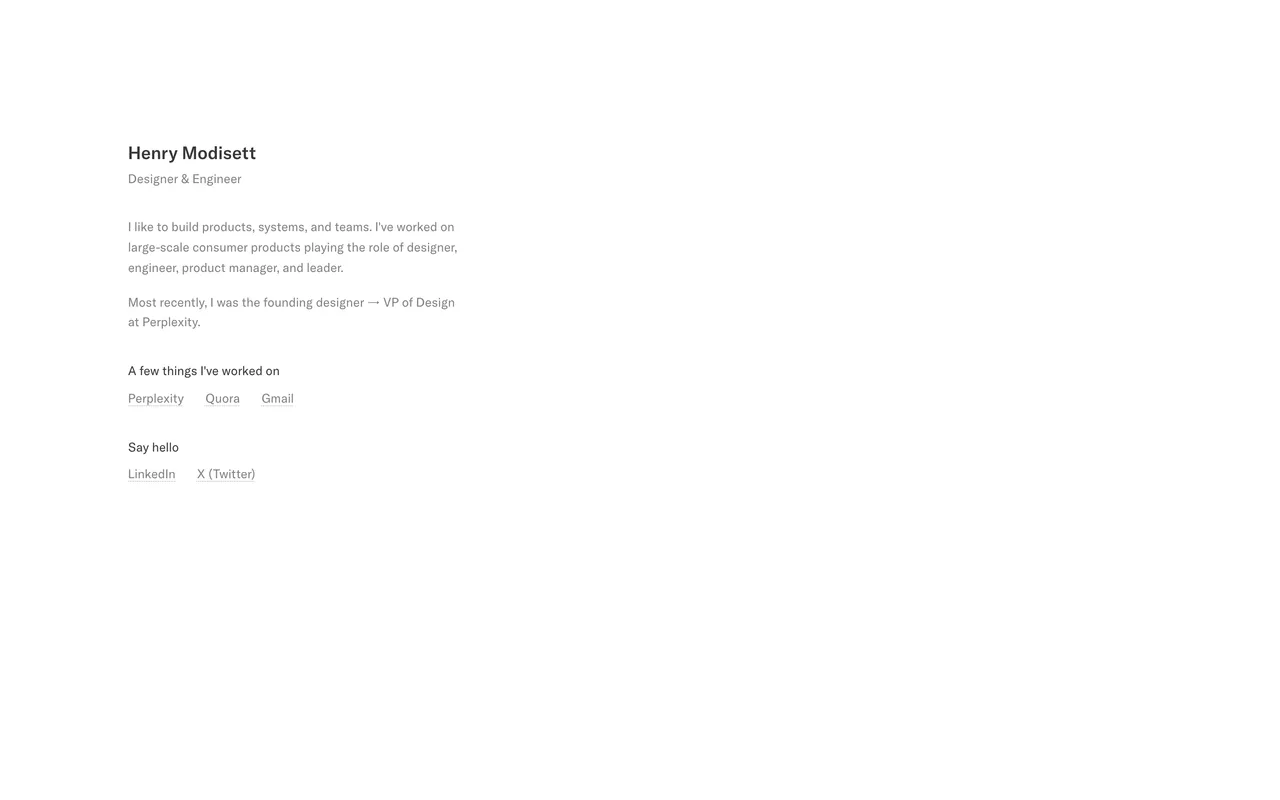 Henry Modisett website