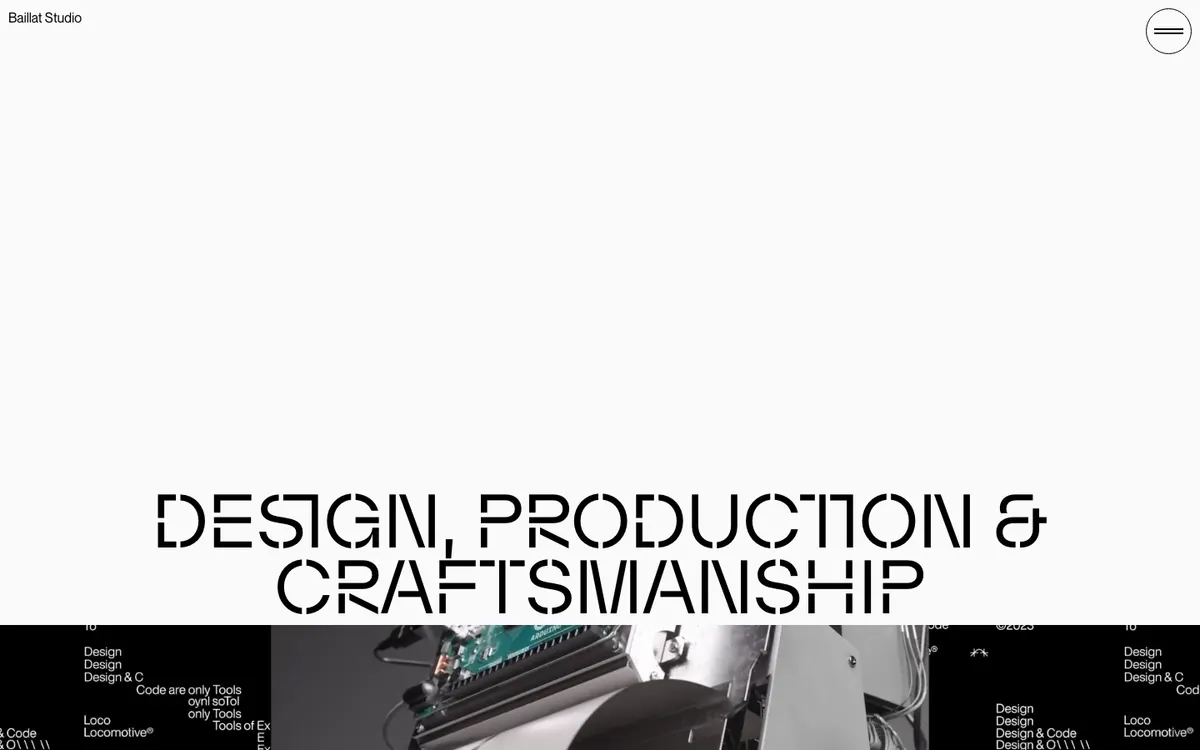 Full-page screenshot of Baillat Studio (baillatstudio.com)