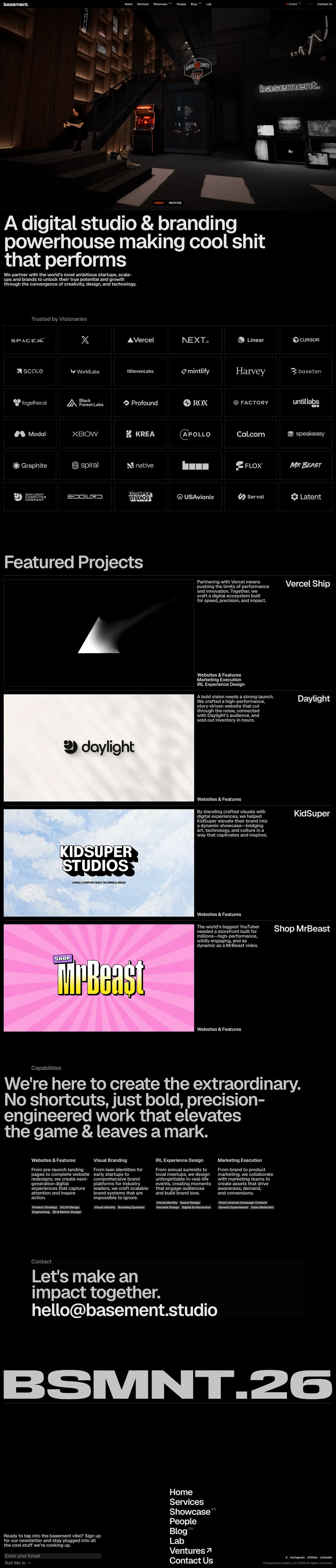 Full-page screenshot of basement.studio (basement.studio)