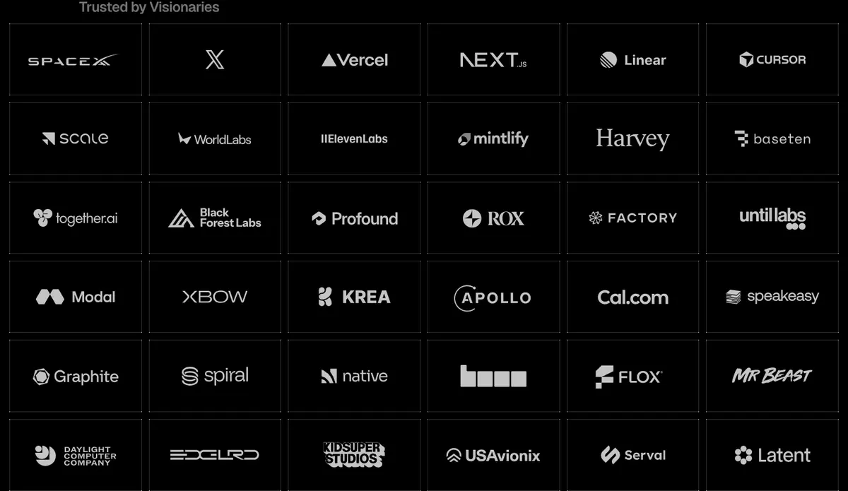 Logos section of basement.studio