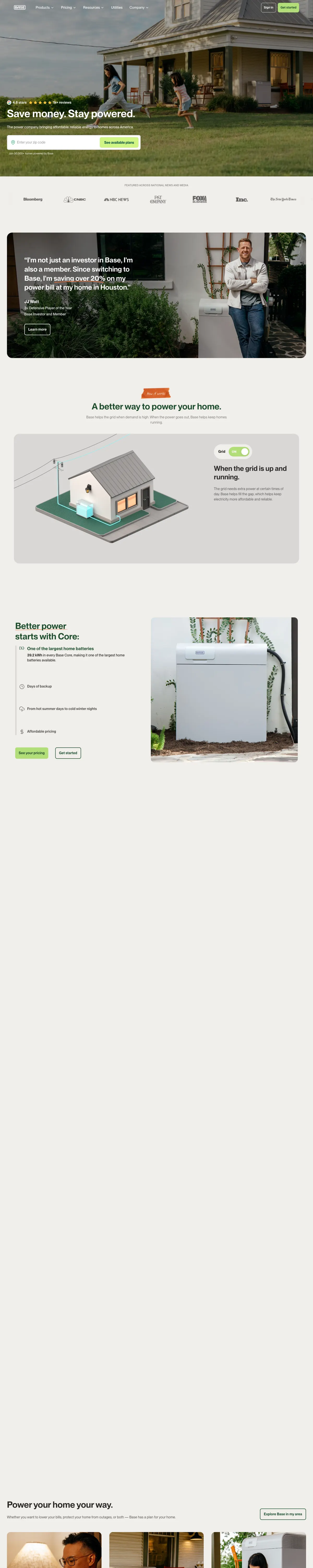 Full-page screenshot of Base Power (basepowercompany.com)