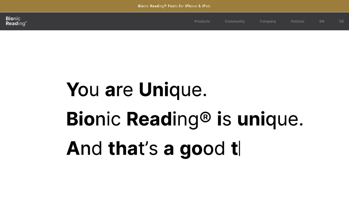 Bionic-reading website