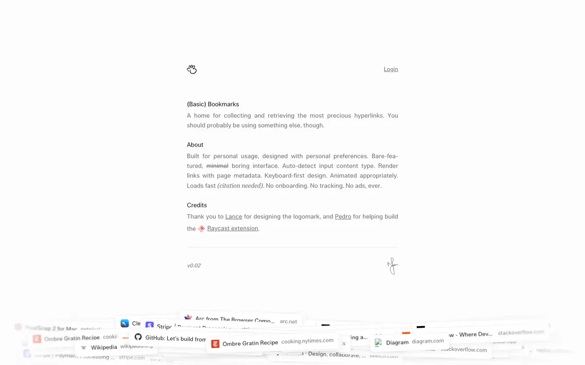 Full-page screenshot of (Basic) Bookmarks (bmrks.com)