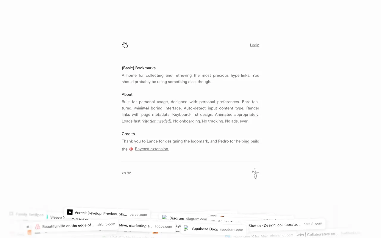 (Basic) Bookmarks website