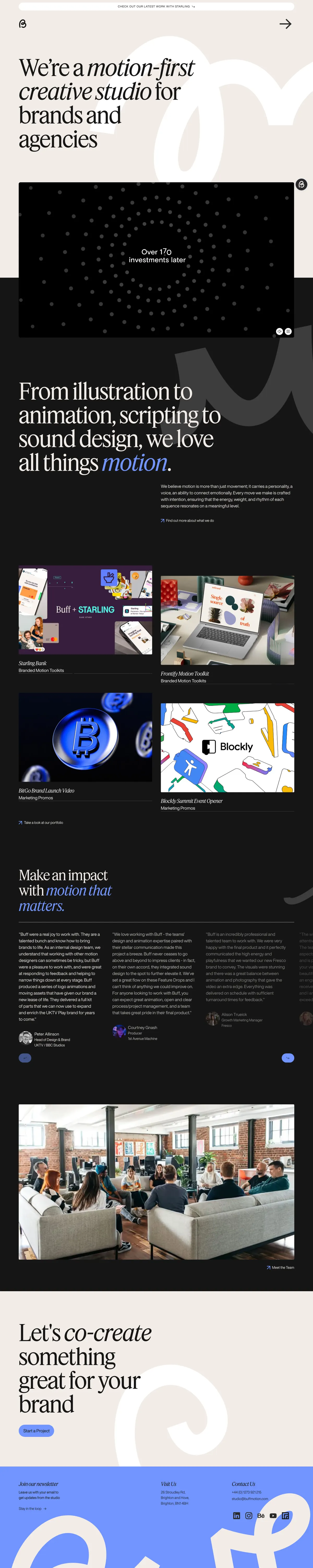 Full-page screenshot of Buff Motion (buffmotion.com)