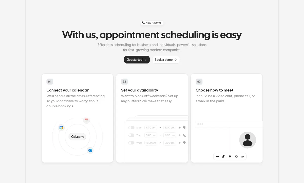 Features section of Cal.com