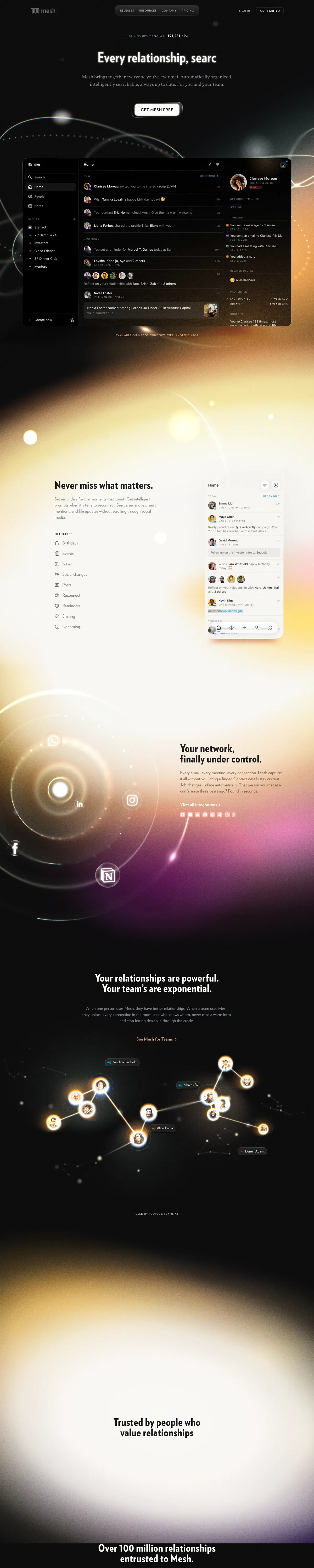 Full-page screenshot of Clay (clay.earth)