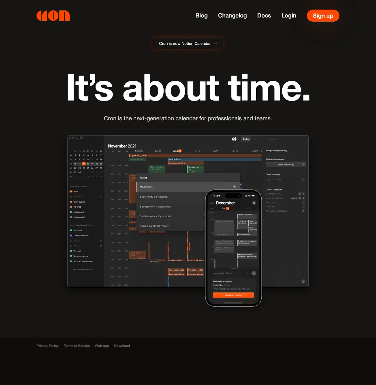 Full-page screenshot of Cron (cron.com)