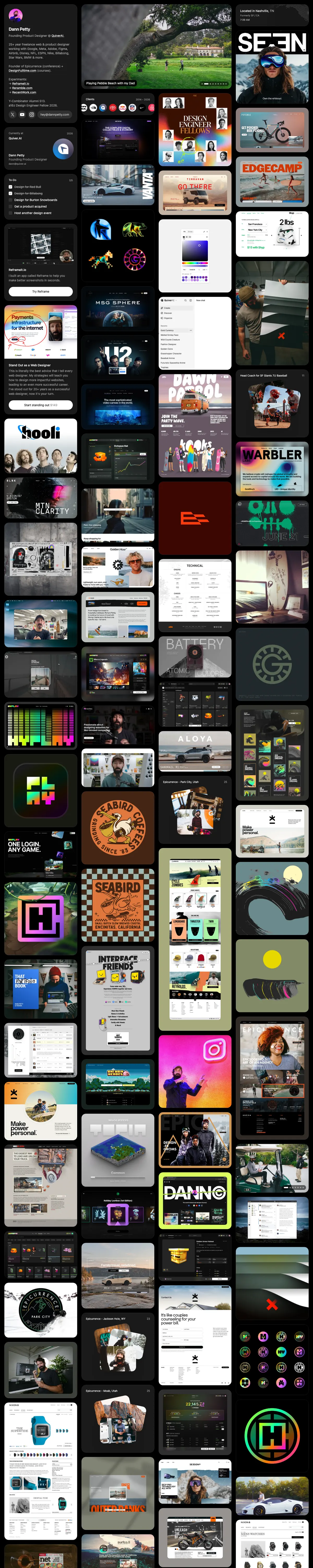 Full-page screenshot of Dann Petty's Portfolio (dannpetty.com)