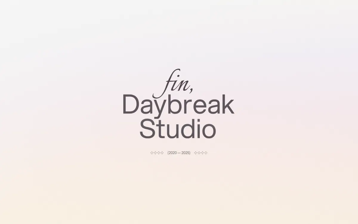 Full-page screenshot of Daybreak (daybreak.studio)