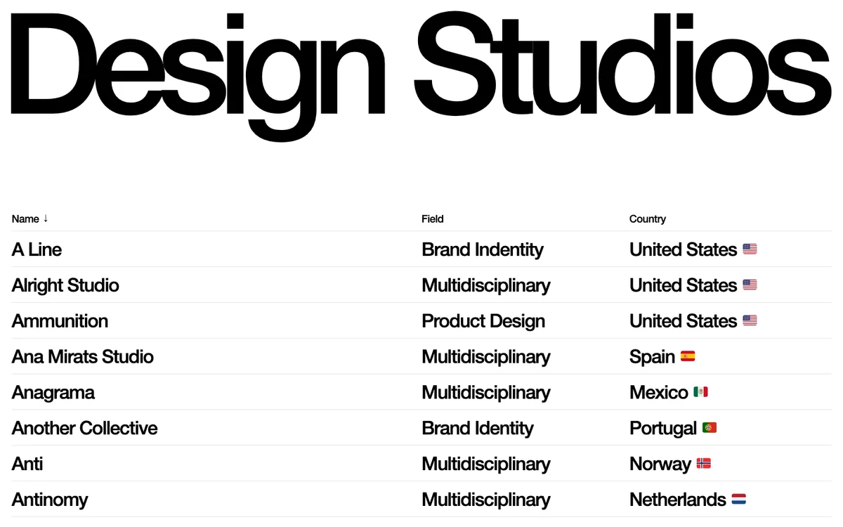 Design Studios website