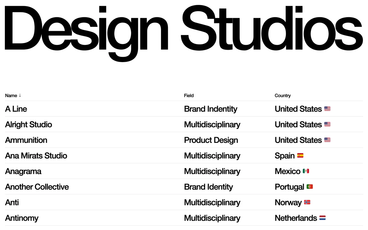 Design Studios website