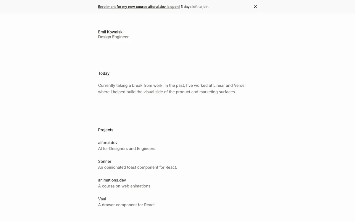 Emil Kowalski website