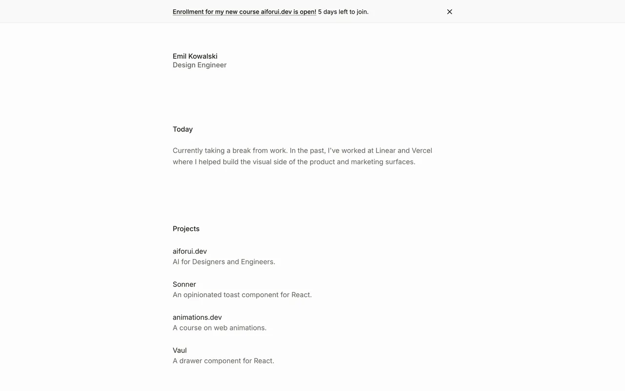 Emil Kowalski website