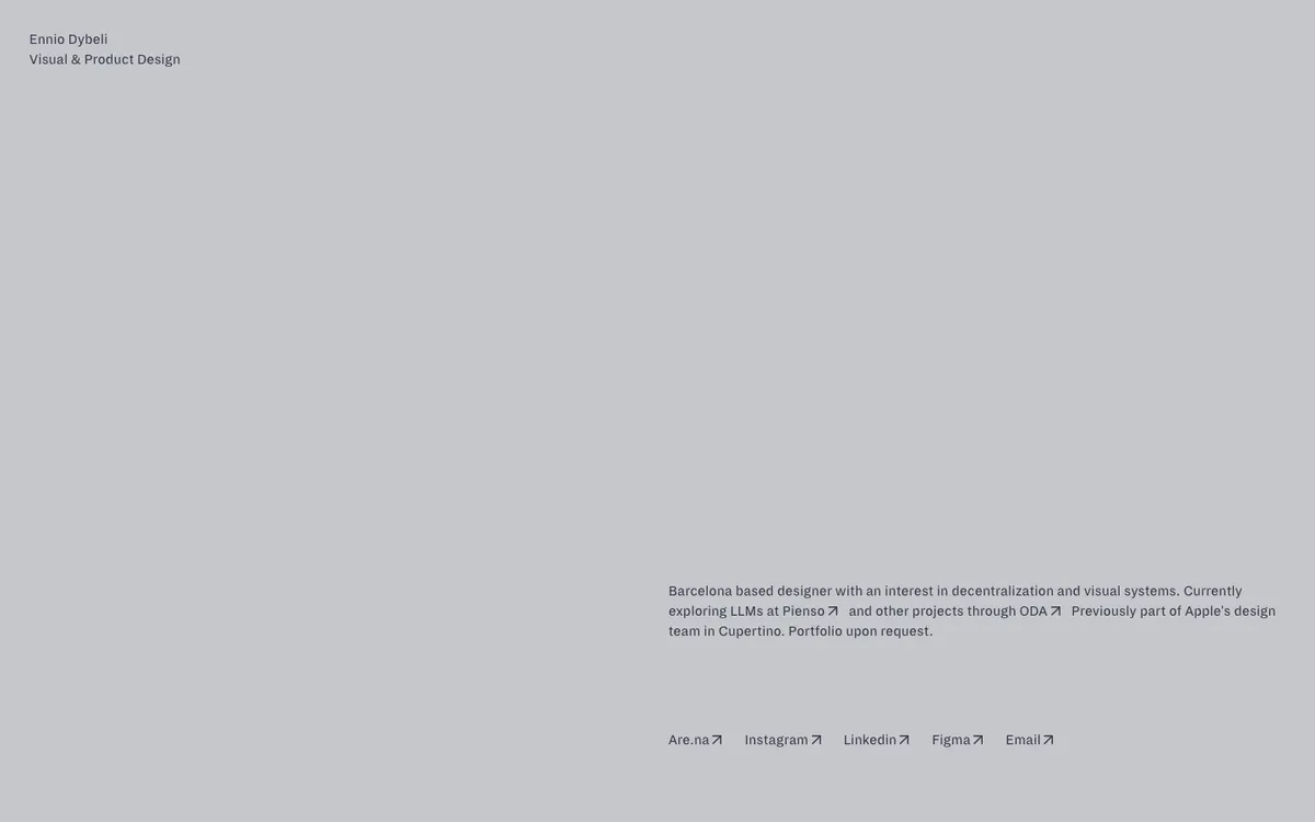 Full-page screenshot of Ennio Dybeli (enniodybeli.com)