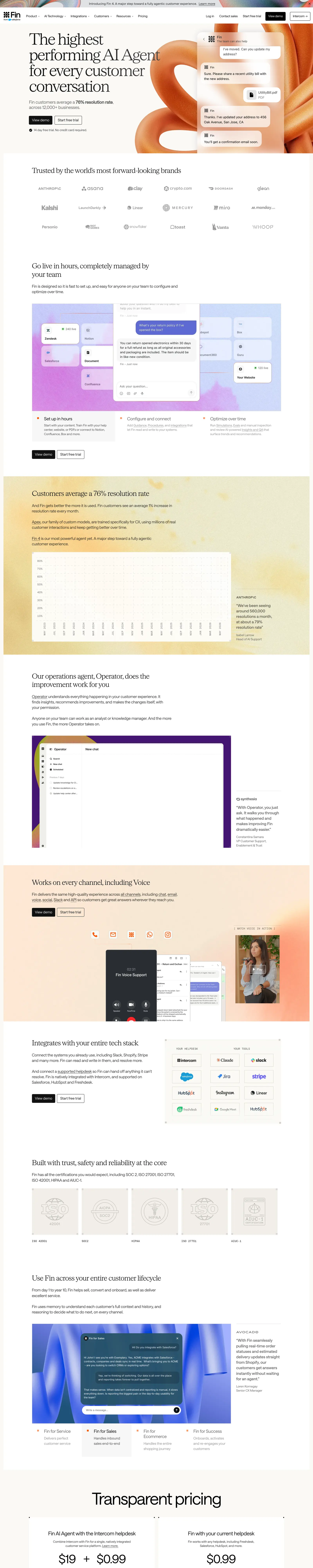 Full-page screenshot of Fin (fin.ai)