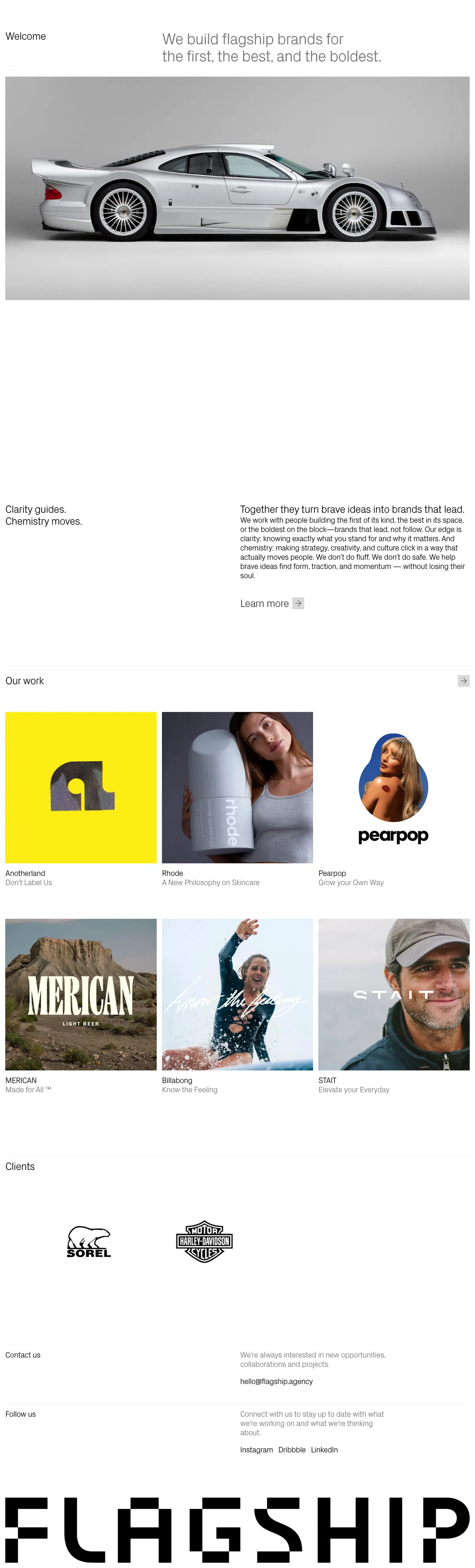 Full-page screenshot of Flagship (flagship.agency)