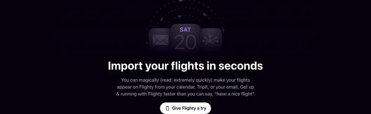 Call to action section of Flighty