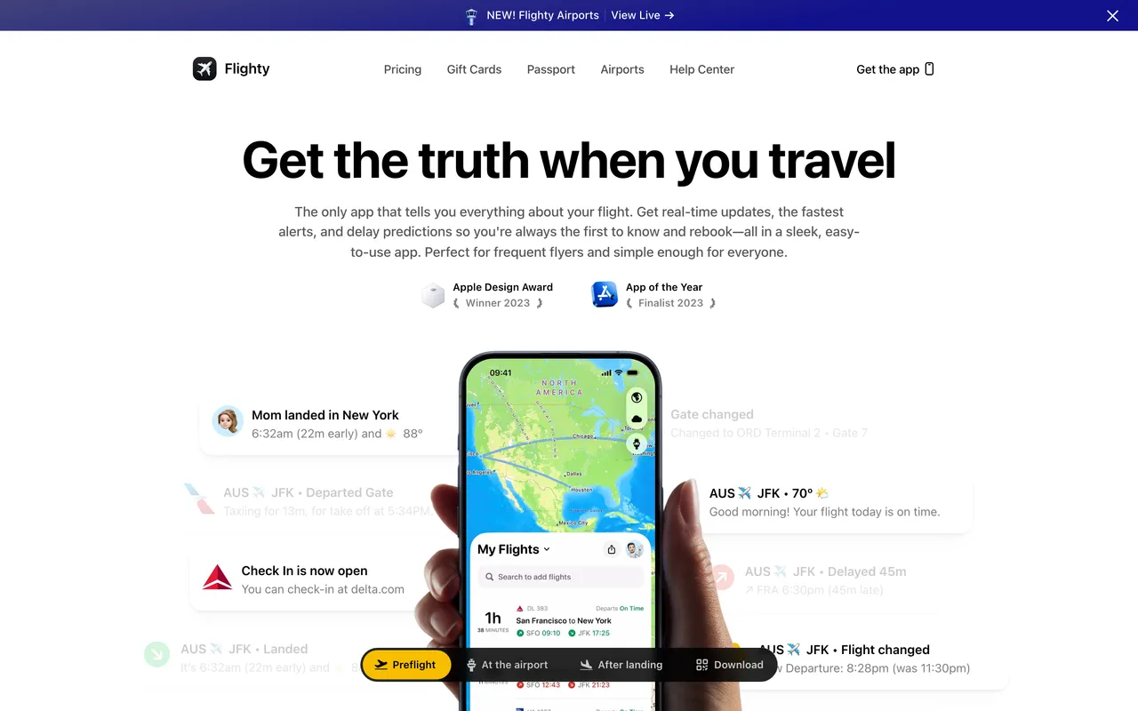 Flighty website