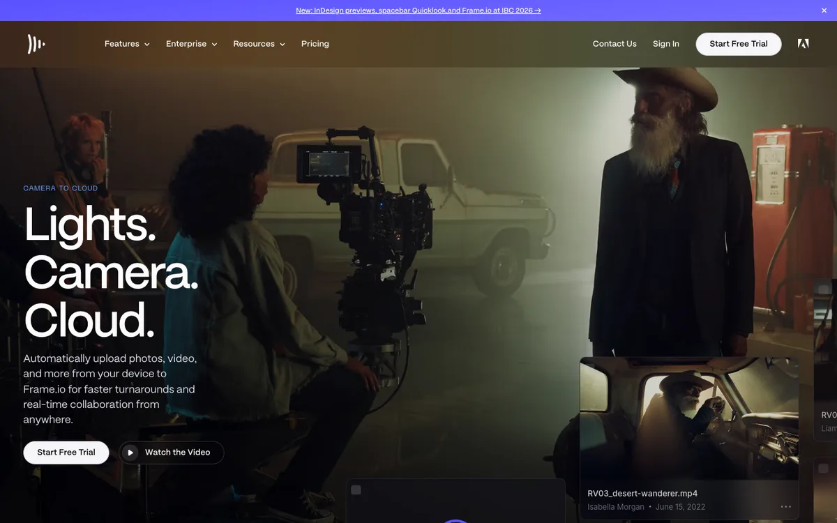 Frame.io website
