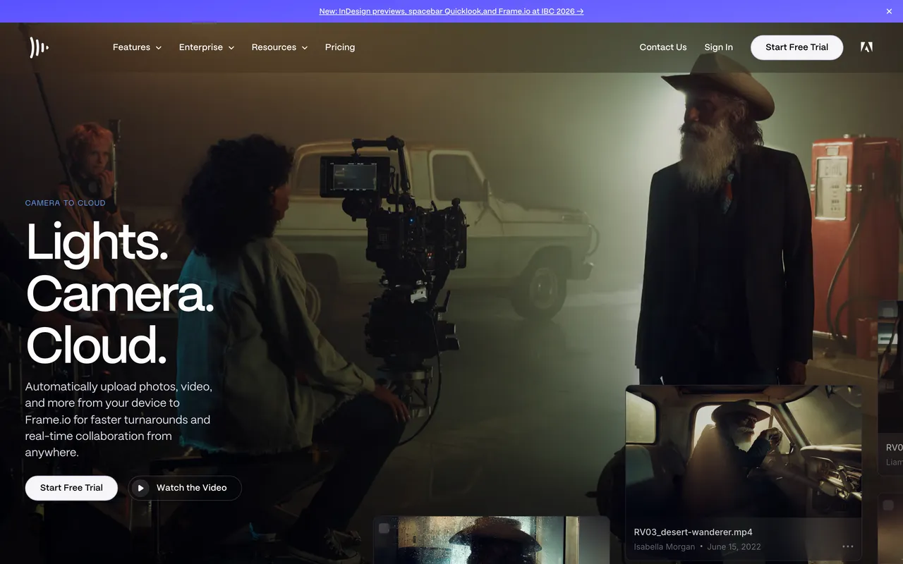 Frame.io website