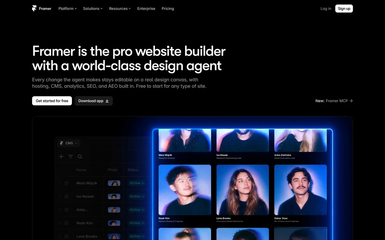 Framer website
