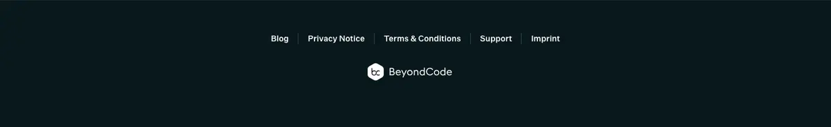 Footer section of SendStack
