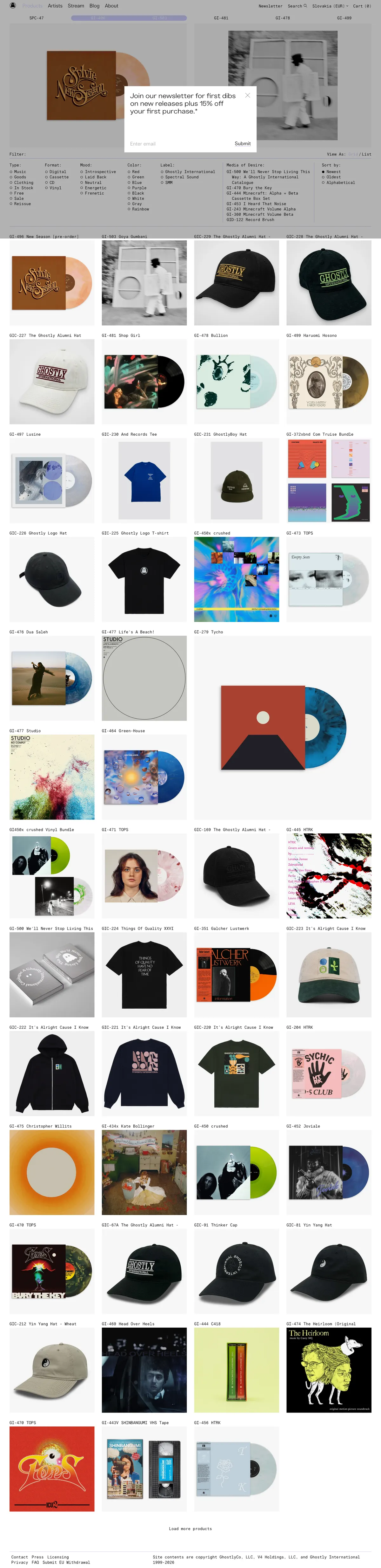 Full-page screenshot of Ghostly International (ghostly.com)