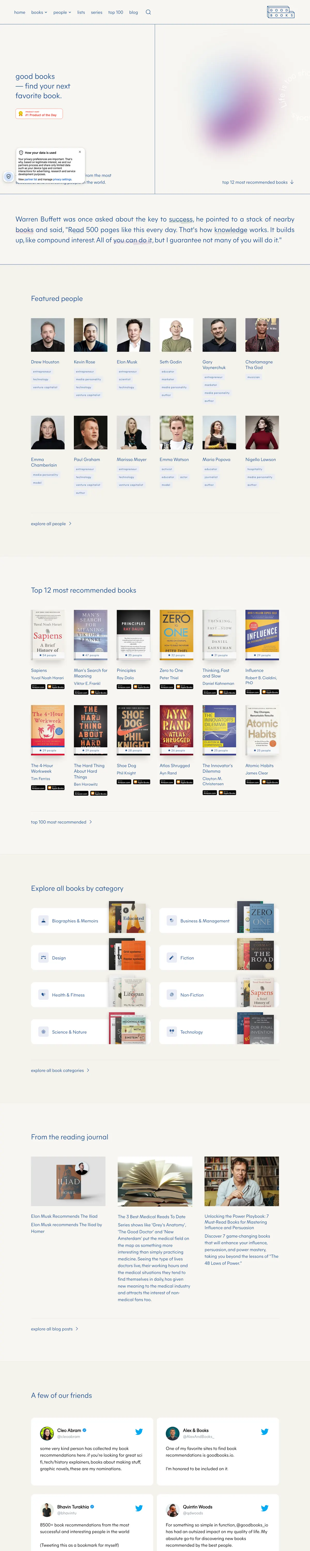 Full-page screenshot of Good Books (goodbooks.io)