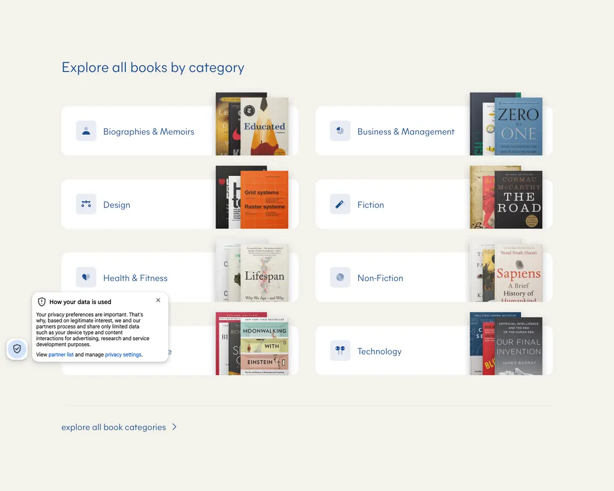 Features section of Good Books