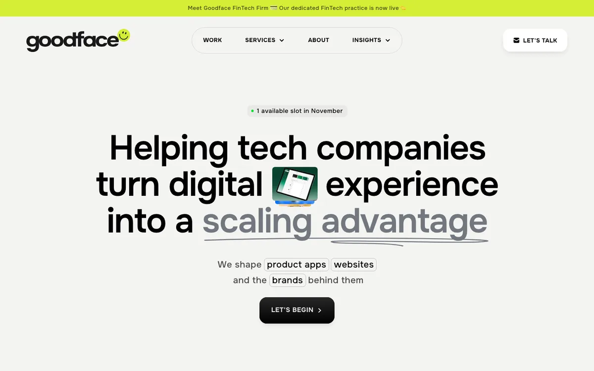 Goodface website