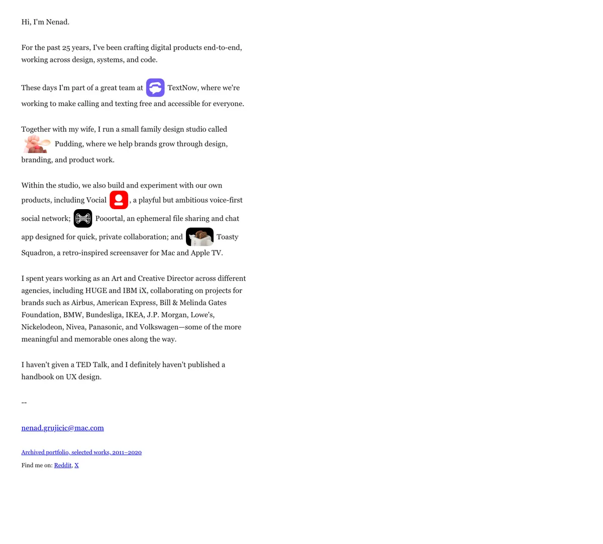 Full-page screenshot of Chic. And Geek. (grujicic.com)
