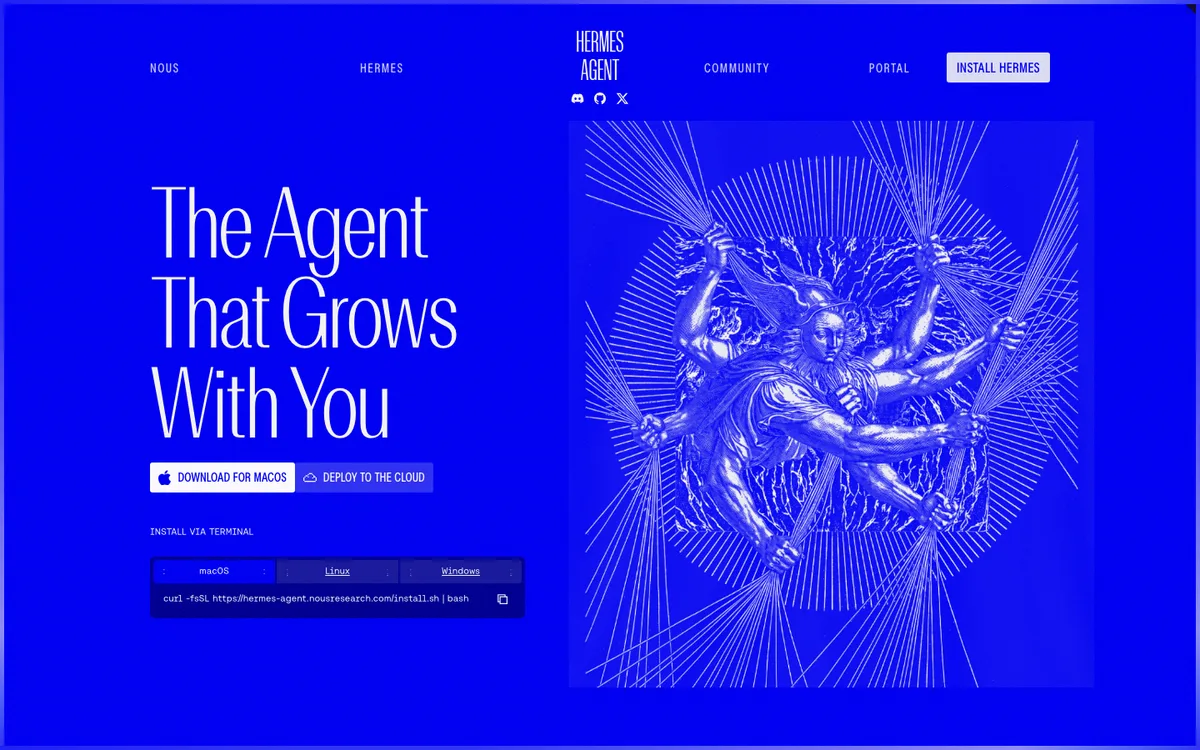 Hermes Agent website