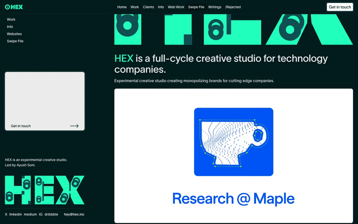 HEX INC website