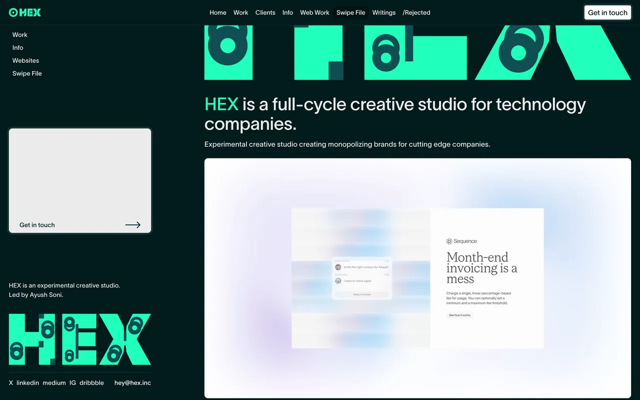 HEX INC website